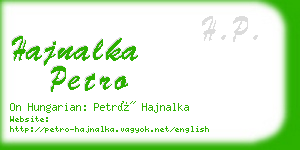 hajnalka petro business card